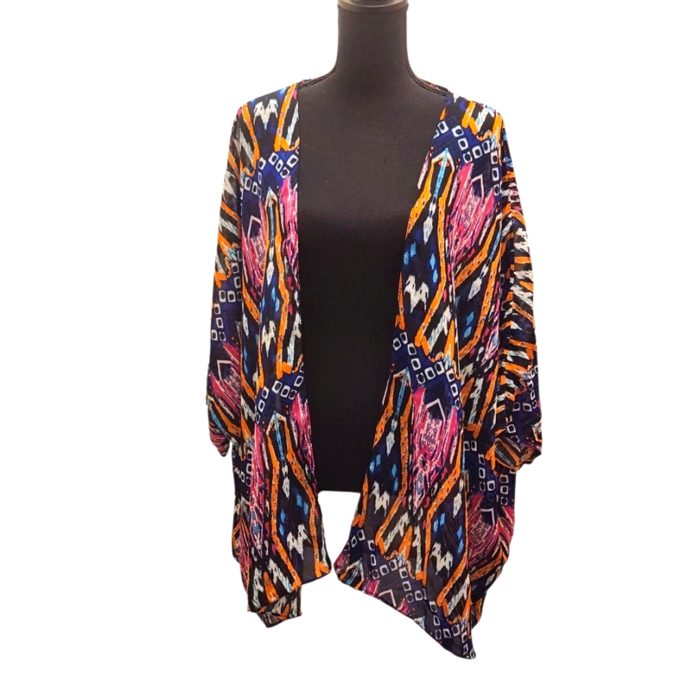 Bold Colorful Geometric Tribal Aztec Kimono/ Cardigan